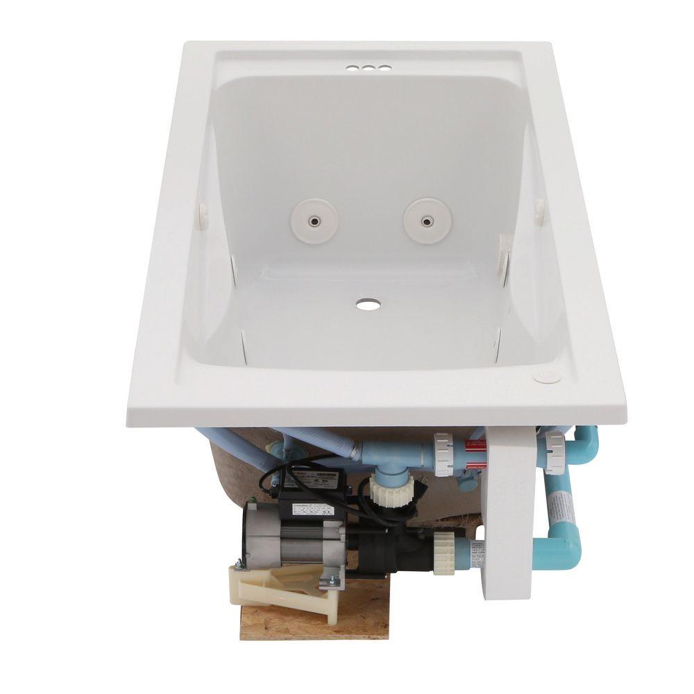 EverClean 60 in. x 32 in. Reversible Drain Whirlpool Tub in White - Super Arbor
