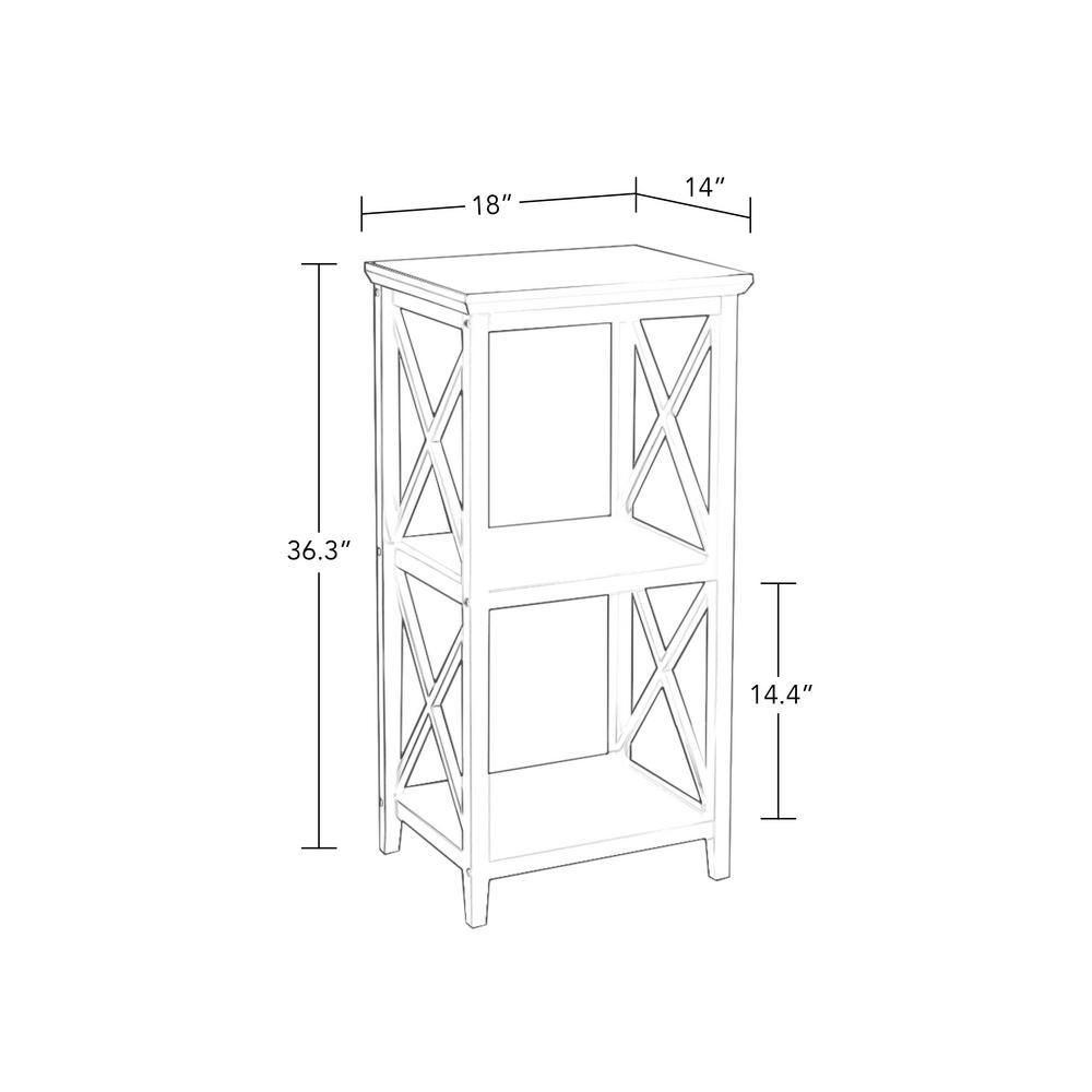 X-Frame 18 in. W 3-Shelf Storage Tower in White - Super Arbor