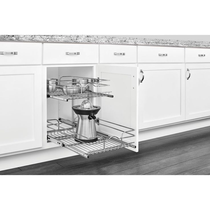 Rev-A-Shelf 14.75-in W x 19-in H 2-Tier Pull Out Metal Soft Close Basket