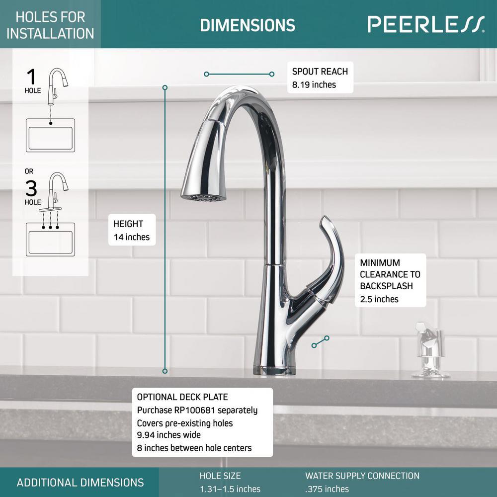 Parkwood Single-Handle Pull-Down Sprayer Kitchen Faucet in Chrome - Super Arbor