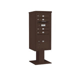 3400 Horizontal Series 4-Compartment 1-Parcel Locker Pedestal Mount Mailbox - Super Arbor