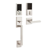 SmartCode 915 Contemporary Venetian Bronze Electronic Deadbolt with San Clemente Handle Set and Halifax Interior Lever - Super Arbor