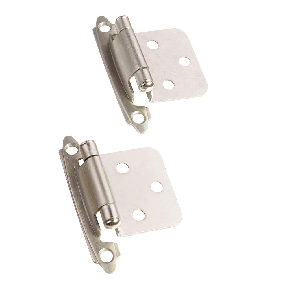 Satin Nickel Traditional Variable Overlay Hinge (25-Pair) - Super Arbor