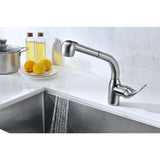 Harbour Single-Handle Pull-Out Sprayer Kitchen Faucet in Brushed Nickel - Super Arbor