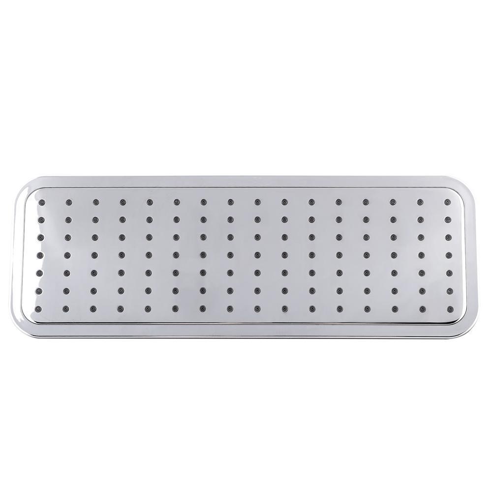 1-Spray 13.75 in. Single Wall Mount Fixed Rain Shower Head in Black Chrome - Super Arbor