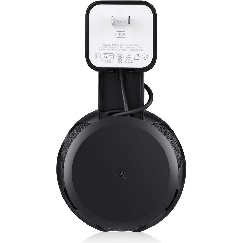 AC Outlet Wall Mount Compatible with Echo Dot (3rd Gen) - Flexible Mounting for Your Alexa Smart Speaker (2-Pack, Black) - Super Arbor