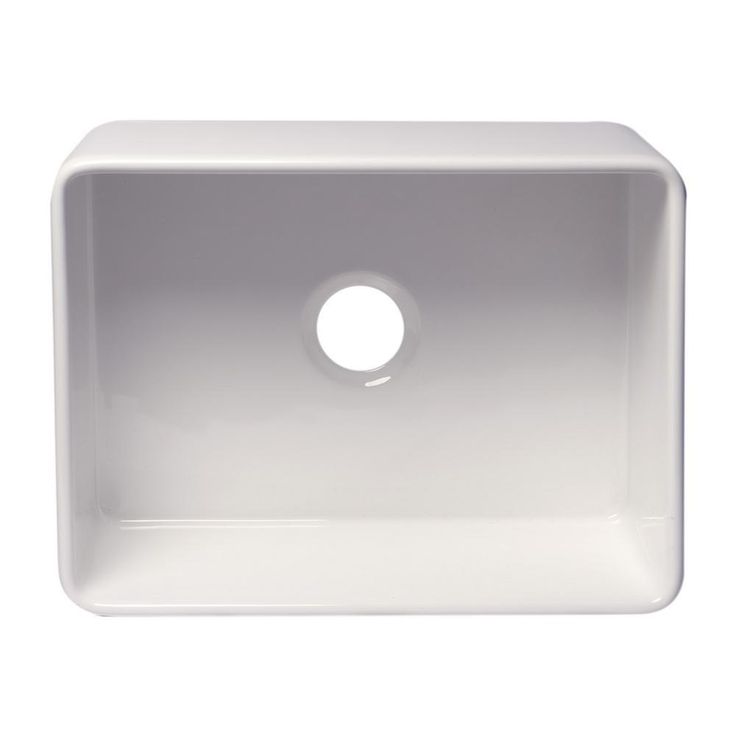 Fireclay 24 in. Single Bowl Farmhouse Kitchen Sink in White
