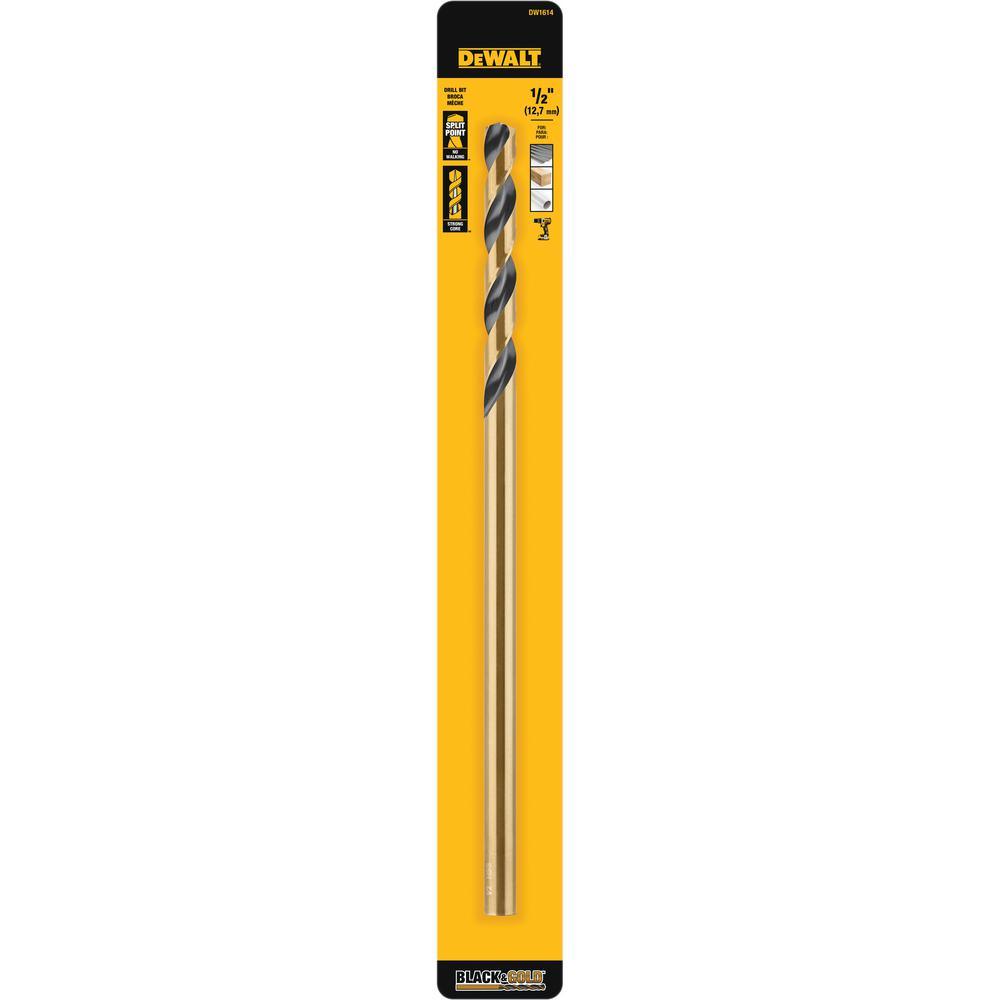 1/2 in. x 12 in. Black and Gold Drill Bit - Super Arbor
