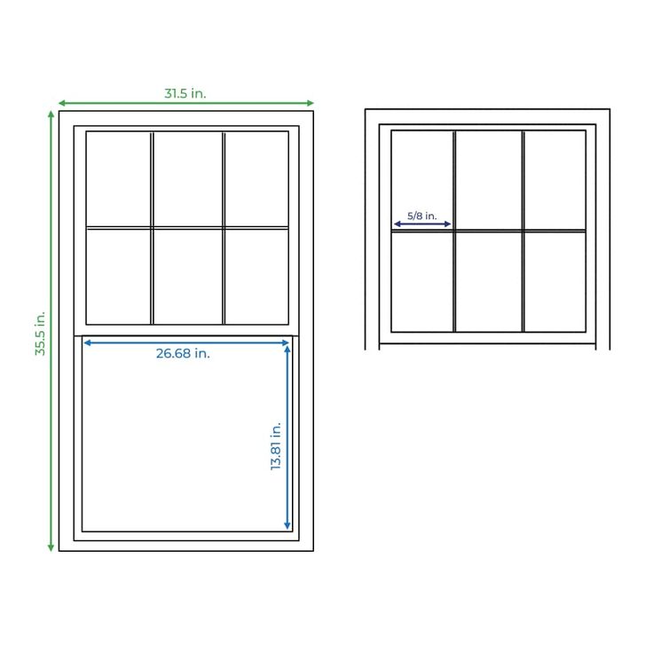 RELIABILT 150 Series New Construction 31-1/2-in x 35-1/2-in x 3-1/4-in Jamb White Vinyl Dual-pane Single Hung Window Half Screen Included
