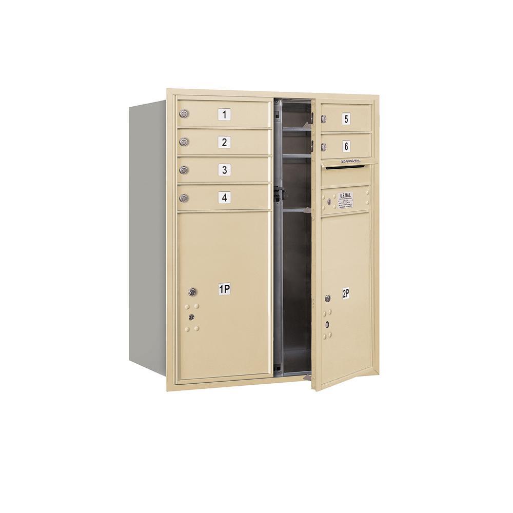 3700 Horizontal Series 6-Compartment with 2-Parcel Locker Recessed Mount Mailbox - Super Arbor