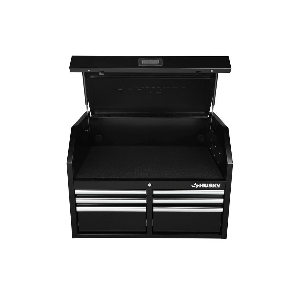 36 in. W 12-Drawer, Deep Combination Tool Chest and Cabinet Set in Gloss Black