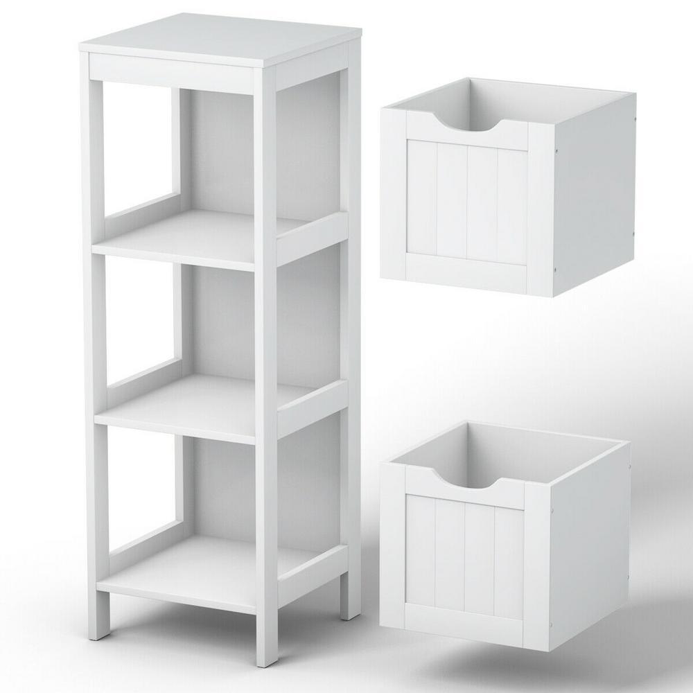 12 in. W x 35 in. H Floor Freestanding base Cabinet with 2 Drawers in White - Super Arbor