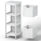 12 in. W x 35 in. H Floor Freestanding base Cabinet with 2 Drawers in White - Super Arbor