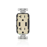 Decora 20 Amp 125-Volt Combination Duplex Outlet and USB Outlet, White - Super Arbor