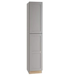 Home Decorators Collection Newport 18 in. W x 24 in. D x 90 in. H Assembled Plywood Pantry Kitchen Cabinet in Pearl Gray with 4ROT Soft Close LH