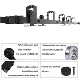 6 ft./72 in. Steel Bypass Sliding Barn Door Hardware Track for Double Wooden Doors Closet Kitchen Kit - Super Arbor