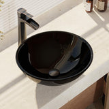 Glass Vessel Sink in Crystal with R9-7007 Faucet and Pop-Up Drain in Chrome - Super Arbor