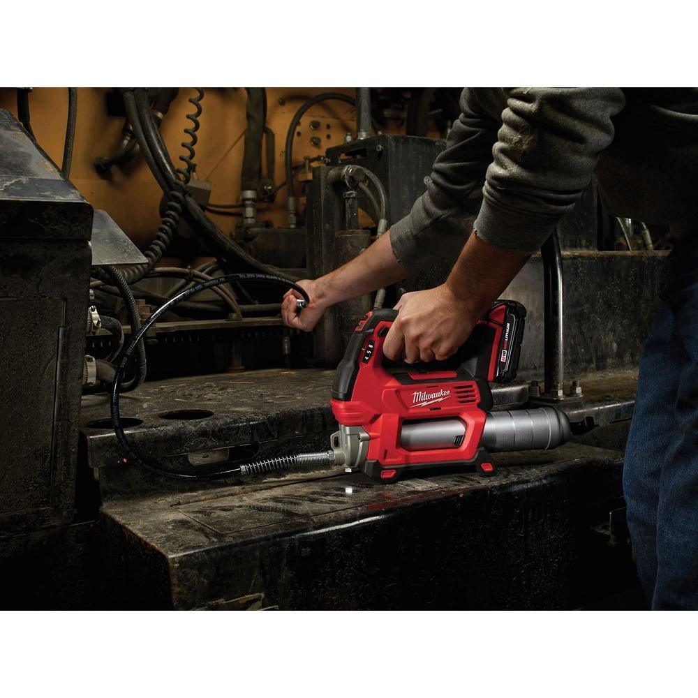 Milwaukee M18 18-Volt Lithium-Ion Cordless Grease Gun 2-Speed (2-Tool) with Two 6.0 Ah Batteries - Super Arbor