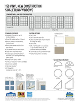 RELIABILT 150 Series New Construction 35-1/2-in x 71-1/2-in x 3-1/4-in Jamb White Vinyl Dual-pane Single Hung Window Half Screen Included