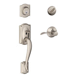 Camelot Aged Bronze Single Cylinder Deadbolt with Accent Lever Door Handleset - Super Arbor