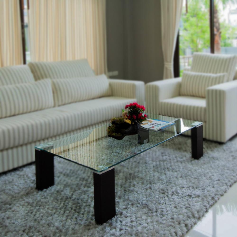 15 in. Clear Square Glass Table Top Tempered Glass 3/8 in. Thick Pencil Polish Touch Corners - Super Arbor