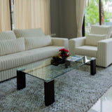 15 in. Clear Square Glass Table Top Tempered Glass 3/8 in. Thick Pencil Polish Touch Corners - Super Arbor