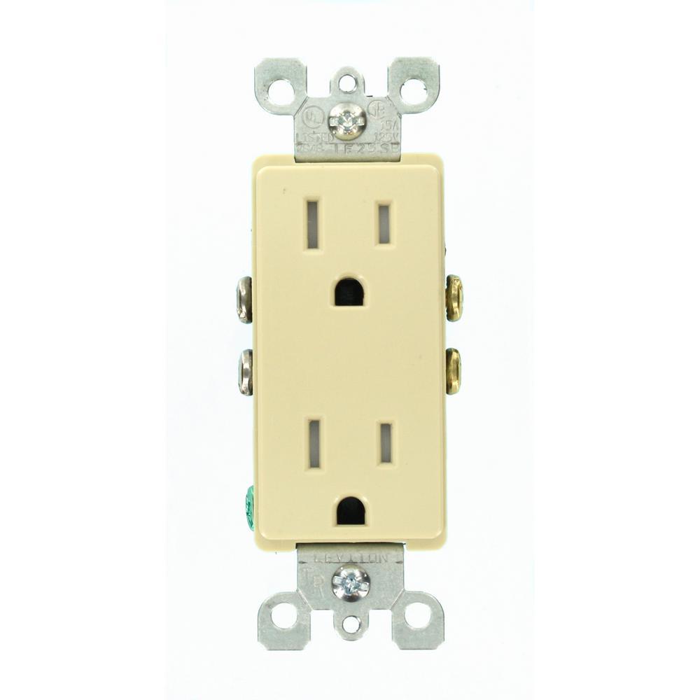 Decora 15 Amp Tamper-Resistant Duplex Outlet, Light Almond - Super Arbor