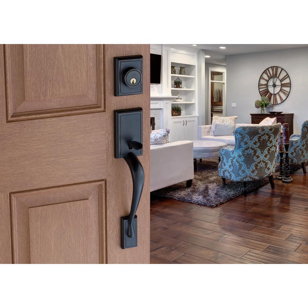 Craftsman Tuscan Bronze Door Handleset with Contemporary Lever Trim - Super Arbor