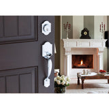 Soft Contemporary Polished Stainless Door Handleset with Right Hand Scandinavian Lever Trim - Super Arbor