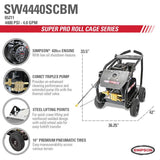 Simpson SuperPro Roll-Cage 4400 PSI at 4.0 GPM 420 cc with AAA Triplex Plunger Pump Cold Water Pressure Washer