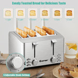 4-Slice Stainless Steel Extra-Wide Slot Toaster with Warming Rack