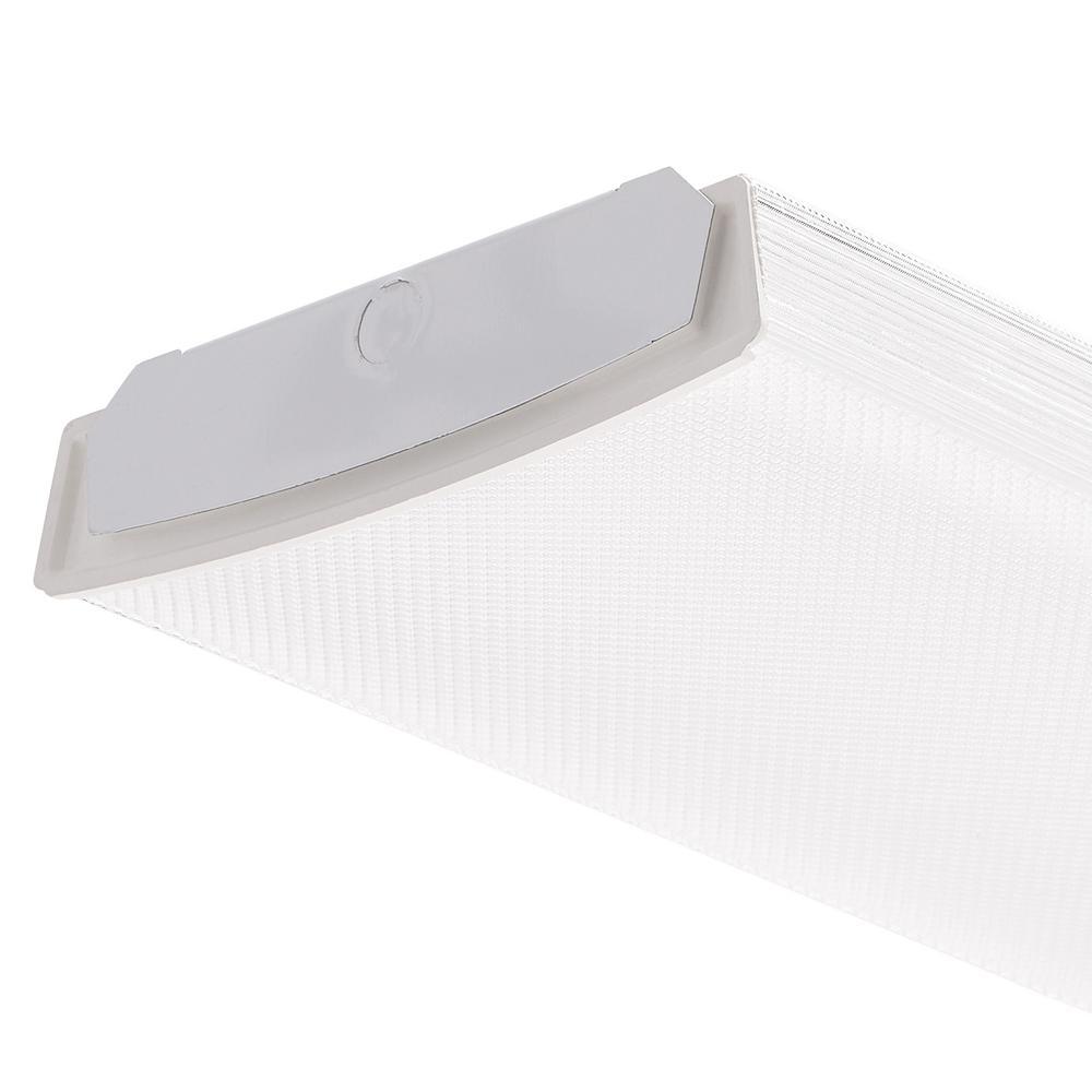 4 ft. 41-Watt White Integrated LED Low Profile Wraparound Flushmount - Super Arbor