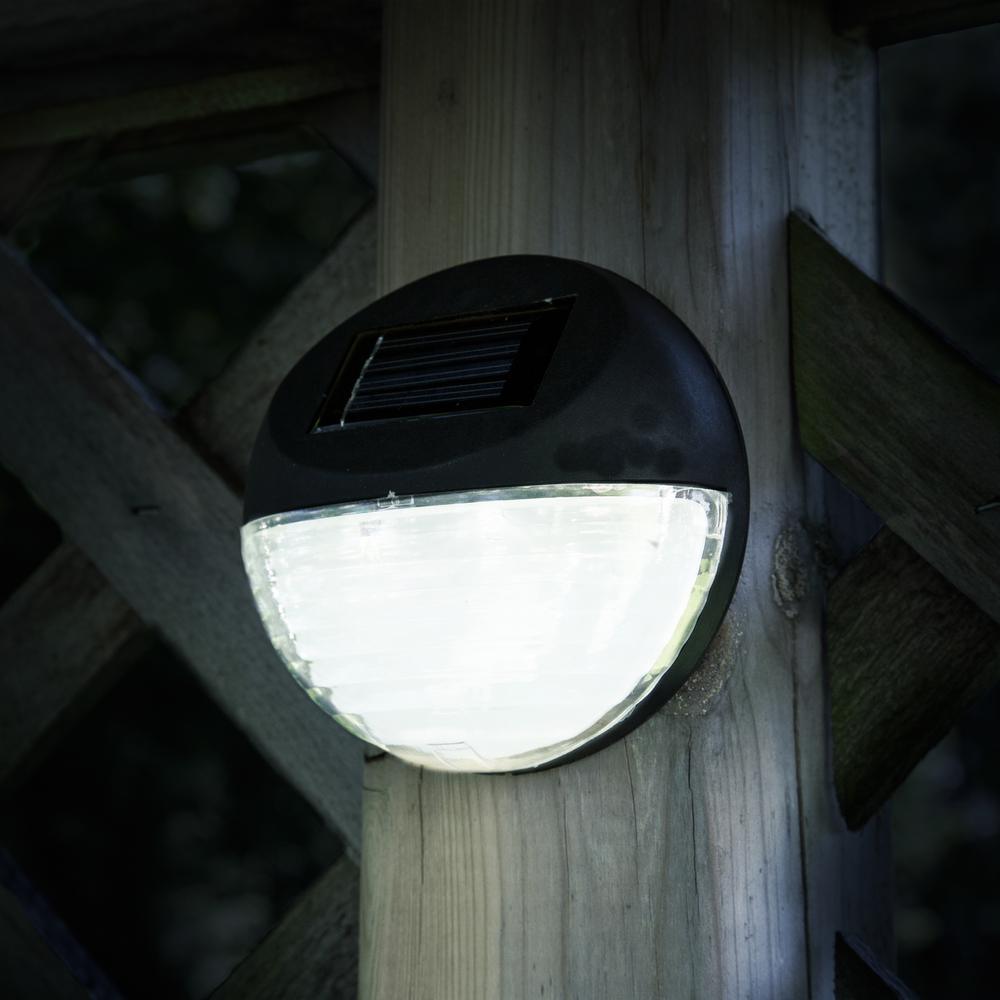 Solar Powered Black Round LED Light (4-Pack) - Super Arbor