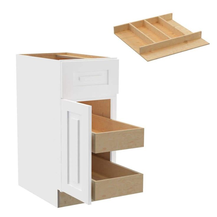 Home Decorators Collection Grayson 15 in. W x 24 in. D x 34.5 in. H Assembled Plywood Base Kitchen Cabinet in Pacific White with 2ROT Utility LH
