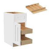 Home Decorators Collection Grayson 15 in. W x 24 in. D x 34.5 in. H Assembled Plywood Base Kitchen Cabinet in Pacific White with 2ROT Utility LH