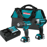 Makita 12V MAX CXT Lithium‑Ion Cordless 3/8 in. Drill/Driver & 1/4 in. Impact Driver Combo Kit with (2) 1.5Ah Batteries, Charger & Bag