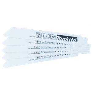 Makita Metal Cutting Reciprocating Saw Blade 6" 18 TPI 5/Pack