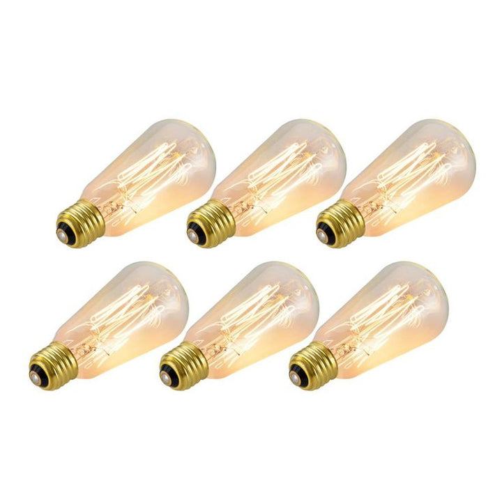 Aspen Creative Corporation 60-Watt S19 Vintage Edison Filament Incandescent Light Bulb, Clear (6-Pack)