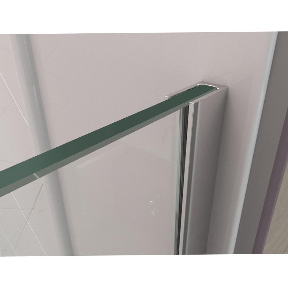 Linea 34 in. x 72 in. Semi-Frameless Fixed Shower Screen in Brushed Nickel without Handle - Super Arbor