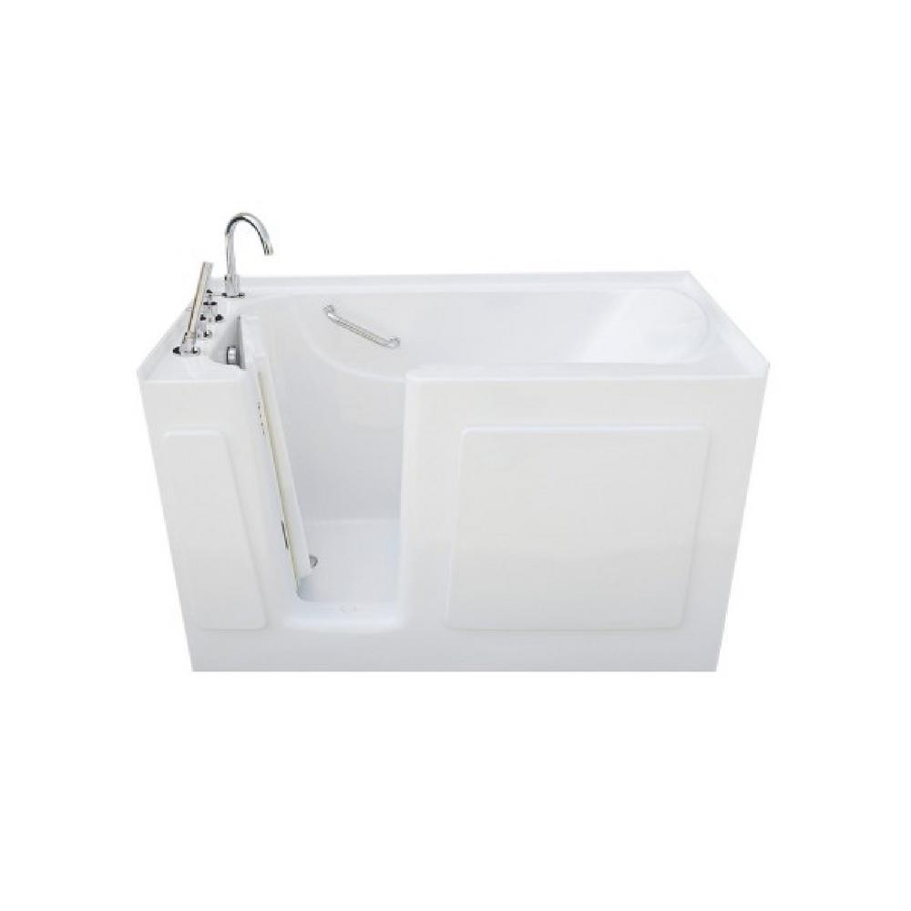 5 ft. Rectangular Left Drain Walk-In Non-Whirlpool Tub in White - Super Arbor
