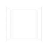 Expressions 32 in. x 60 in. x 72 in. 3-Piece Easy Up Adhesive Alcove Shower Wall Surround in White - Super Arbor