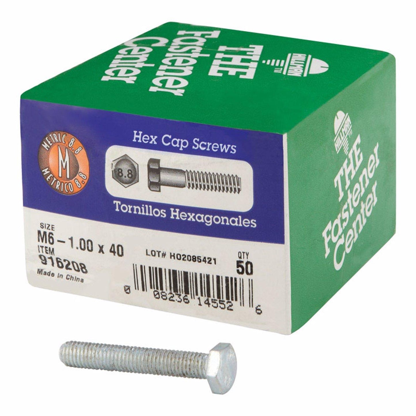 Hillman M6-1.00 mm x 40 mm Heat-Treated Steel Hex Head Cap Screw, 50-Pack