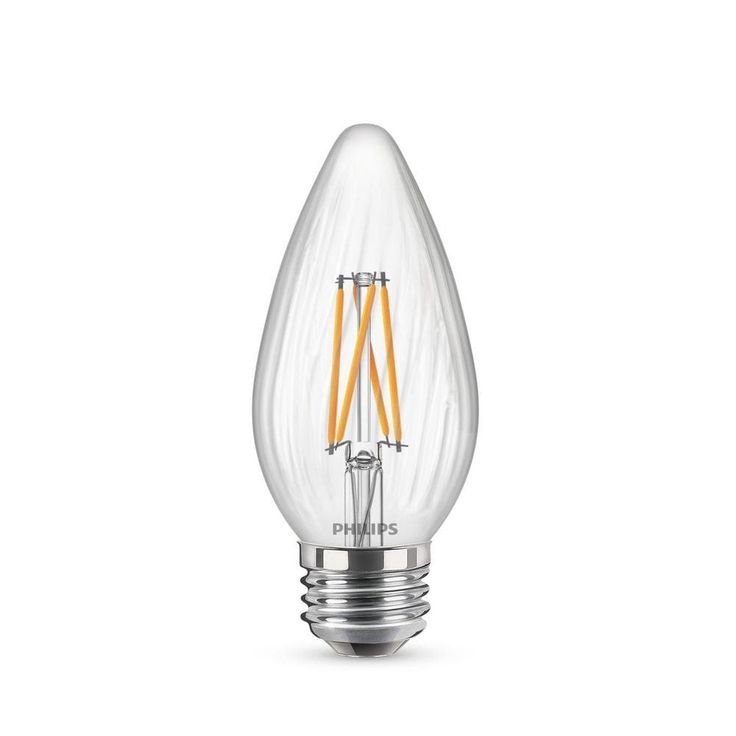 Philips 60-Watt Equivalent F15 Dimmable LED Post Light Bulb Soft White Clear with Warm Glow Light Effect (4-Pack)