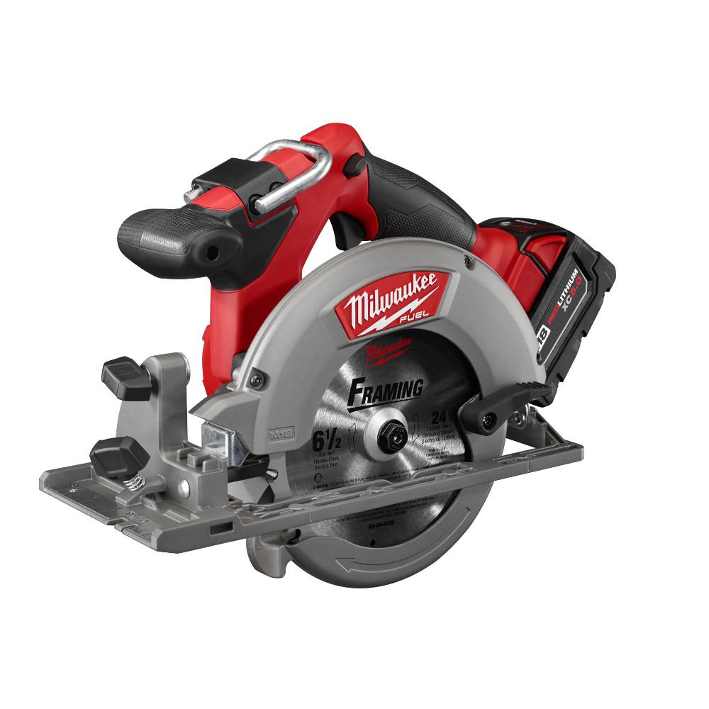 M18 FUEL 18-Volt Lithium-Ion Brushless Cordless 6-1/2 in. Circular Saw Kit with One 5.0 Ah Battery, Charger, Tool Bag - Super Arbor