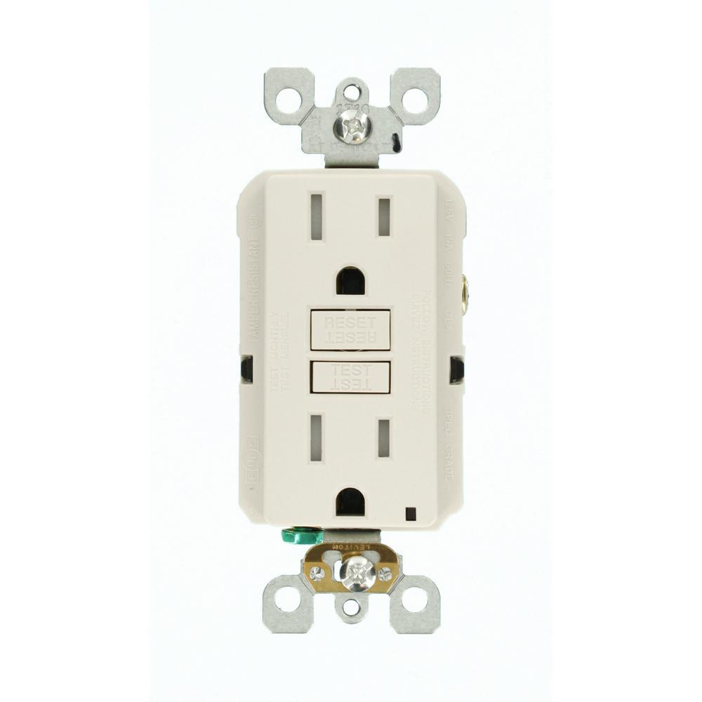 15 Amp 125-Volt Duplex SmarTest Self-Test SmartlockPro Tamper Resistant GFCI Outlet, Black - Super Arbor