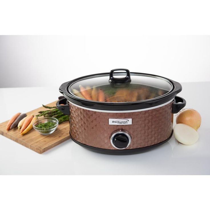 Diamond 7 Qt. Copper Slow Cooker with Tempered Glass Lid