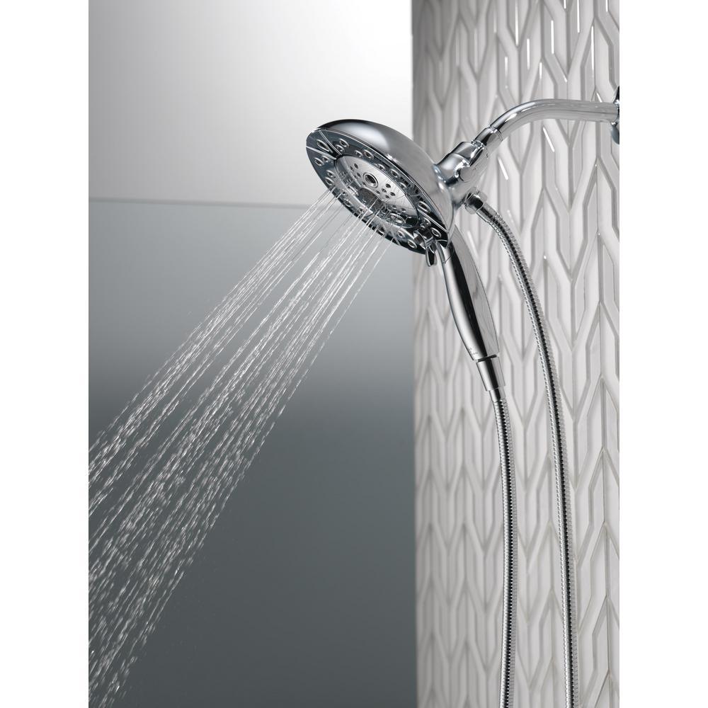 In2ition Two-in-One 5-Spray 6.9 in. Dual Wall Mount Fixed and Handheld H2Okinetic Shower Head in Chrome - Super Arbor