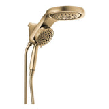 HydroRain Two-in-One 5-Spray 6 in. Dual Wall Mount Fixed and Handheld H2Okinetic Shower Head in Chrome - Super Arbor