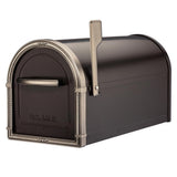 Bungalow Rubbed Bronze Post Mount Mailbox with Antique Nickel Accents - Super Arbor