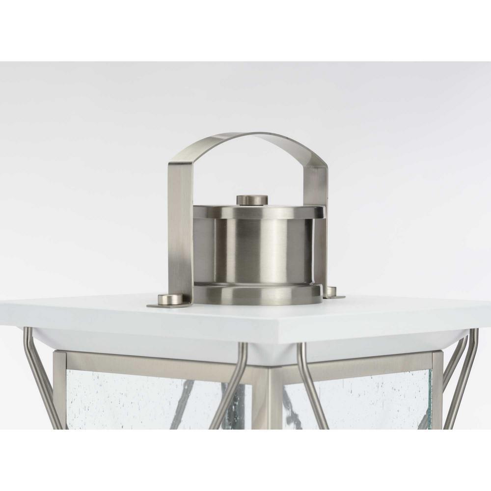 Progress Lighting Barlowe 1-Light Brushed Nickel 4x4 Deck Post Lantern